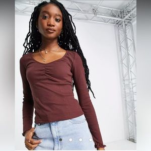 New Look Rushed Corset Long Sleeve Top